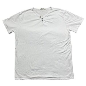 MIDA Undici White 100% Organic Cotton Henly T Shirt XL Made in Italy Minimalist